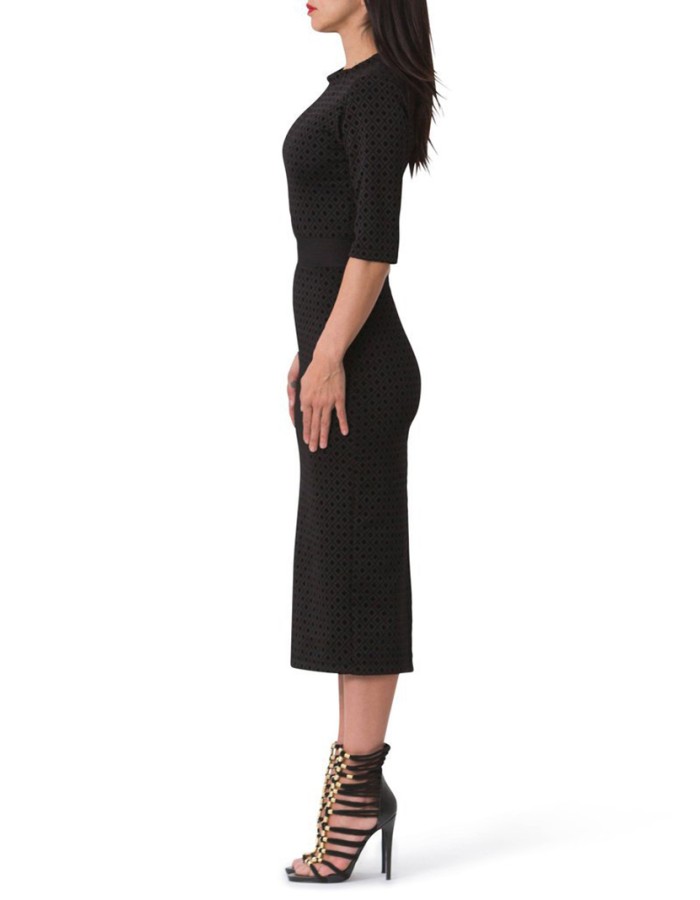 Semi-sleeved printed tight sexy high waist was thin ladies dress