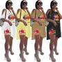 Hole Sleeve Opening Top And Pants Set Sexy Two Piece Sets Women M074