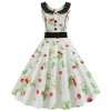 Vintage Doll Collar Polka Dot Fashion Print Midi Dress Ladies JY13904
