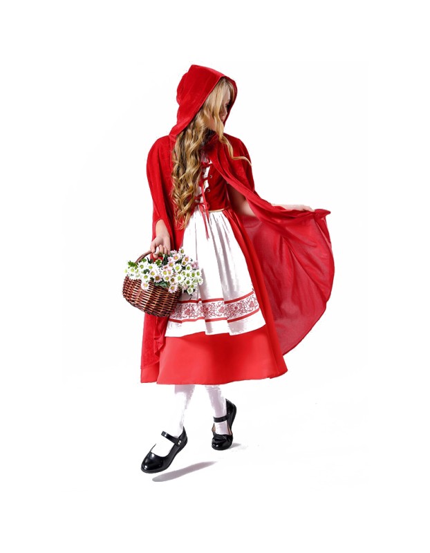 Halloween Children's Dress Girl Little Red Riding Hood  Coak Witch Dress YM5614