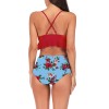 High Waist Sexy Floral Print Ruffles Bikini Set CC73