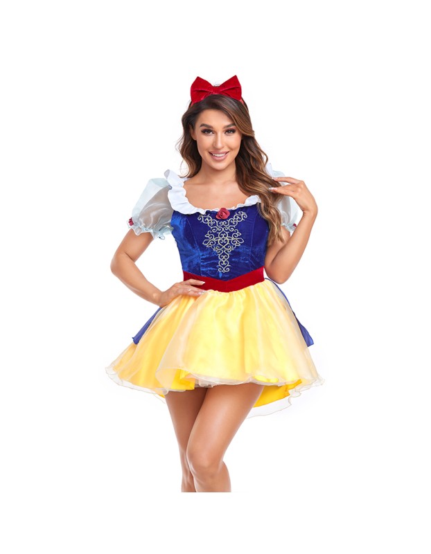 Adult Snow White Cosplay Christmas Halloween Princess Performance Dress DL2043