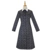 Halloween Wednesday Adams Family Costume Black Print Dress Cosplay YFZ411