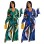 Fashion Sexy V-neck Long Sleeved Printed Wide Leg Jumpsuit For Women YM8631