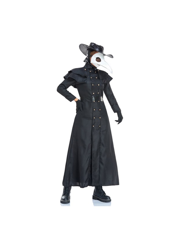 Halloween Adult Steampunk Style Plague Doctor Costume Bird Beak Mask Suit SM2011