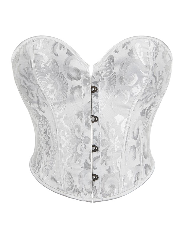 Plus Size S-6XL Sexy Strapless Tube Tops Women Overbust Jacquard Bustiers Waist Corset