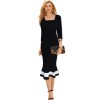 Yong Girl Fashion Sleeve Black Mermaid Sexy Dress M30213