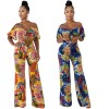 Women Summer Casual Boho Bandage Crop Top Floral Print Playsuit Romper M8417