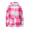 Checked Woolen Cloth Flannel Shirt Zipper Hooded Cardigan Women Coats LQ168