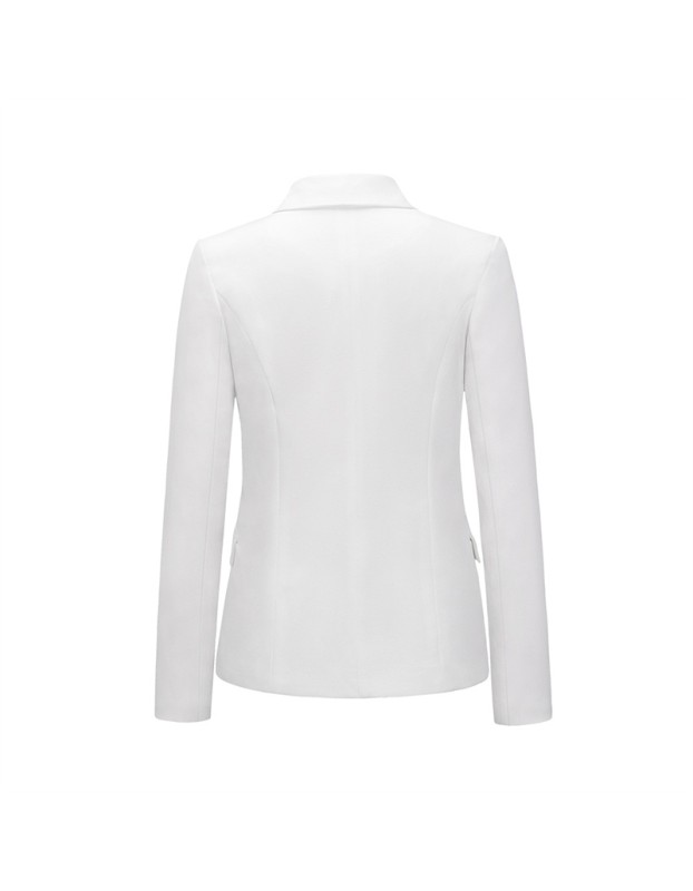 Short Suit Jacket Double Breasted Top Coat Solid Color Women Blazer H2013