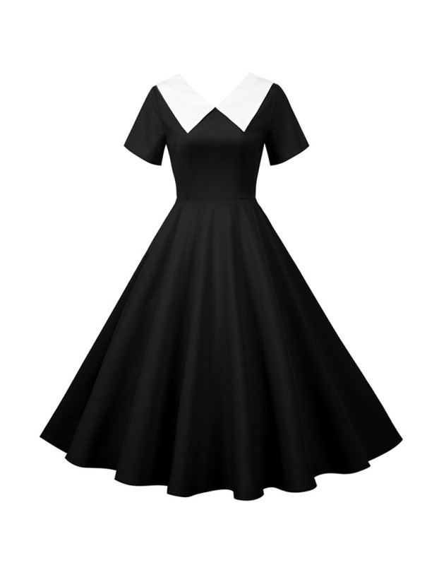 Fashionable Slim Casual Swing Blue Dress Women Modest Dress JY14801