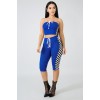 Sexy off shoulder Two Piece Set Crop Top Shorts Pants Sets m8236