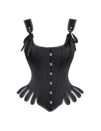 Sexy Steampunk Vinatge Jacquard Underbust Shoulder Straps Steel Boned Corset WK2209