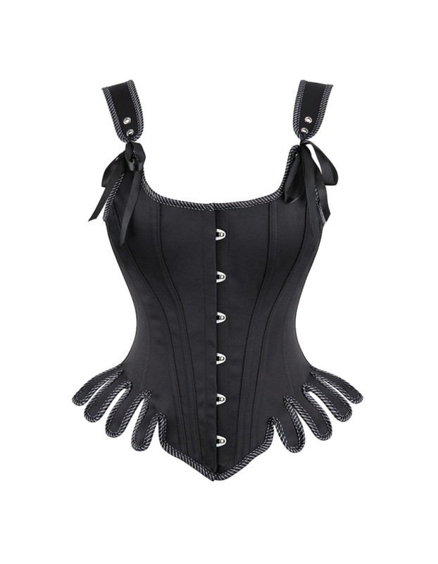 Sexy Steampunk Vinatge Jacquard Underbust Shoulder Straps Steel Boned Corset WK2209