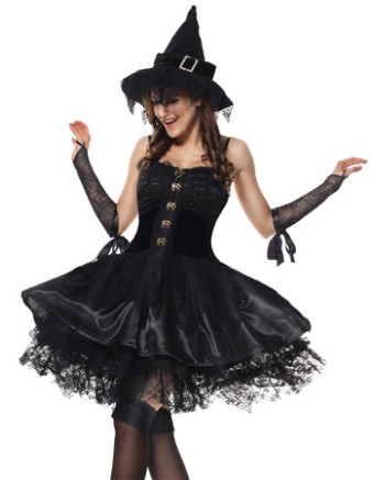 Women Sexy Lace Witch Costume for Halloween Party m40392