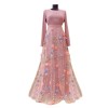 Three Dimensional Flower Hollow Splicing Evening Gowns Long Ladies Dress 21402