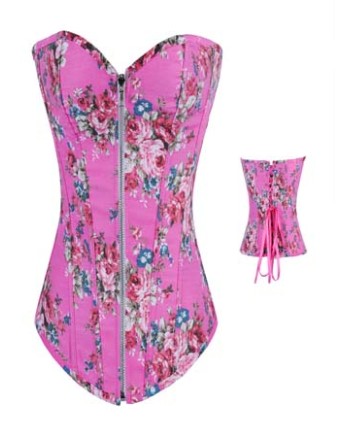 pink denim corset m1235