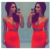 Sexy Red Two Piece Bodycon Dress M3894a