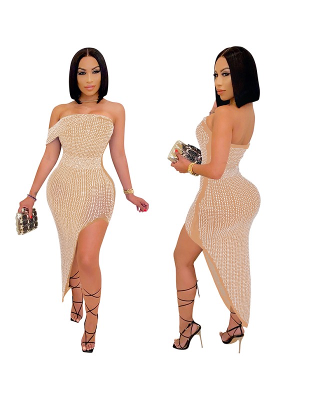 Breast Wrap Hot Drills The Net Yarn Party Dresses For Girls X5046