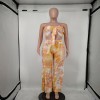 sexy tube top slim two piece top and pants sets M8599