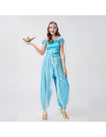 Halloween Costume Aladdin Magic Lamp Princess Jasmine Dress Cosplay Animation YM0914
