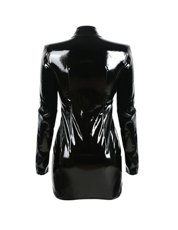 Instyle Sexy Woman Open Leather Tight Dress M7276