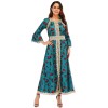 African Design Print Mesh Muslim Clothing Elegant Floral Women Party Dress 21275