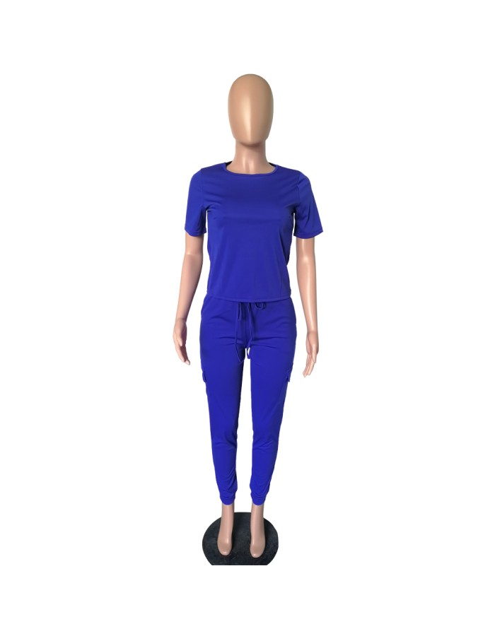 Summer Casual Two 2 Piece Sportswear Tracksuit Set M8469