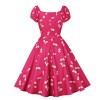 Princess Style Sweet Front Strap Waist Short Sleeve Eight Piece Swing Dress 5136