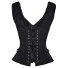 Sliver Button Front steel Boned jacket corset mysterious frower embroidered corset for women