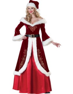 Sexy Miss Claus Christmas Long Gown Set M1137