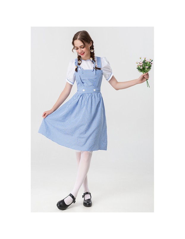 The Wizard Of Oz Cosplay Dorothy Adult Stage Costume Elise Maid Dress YM0915
