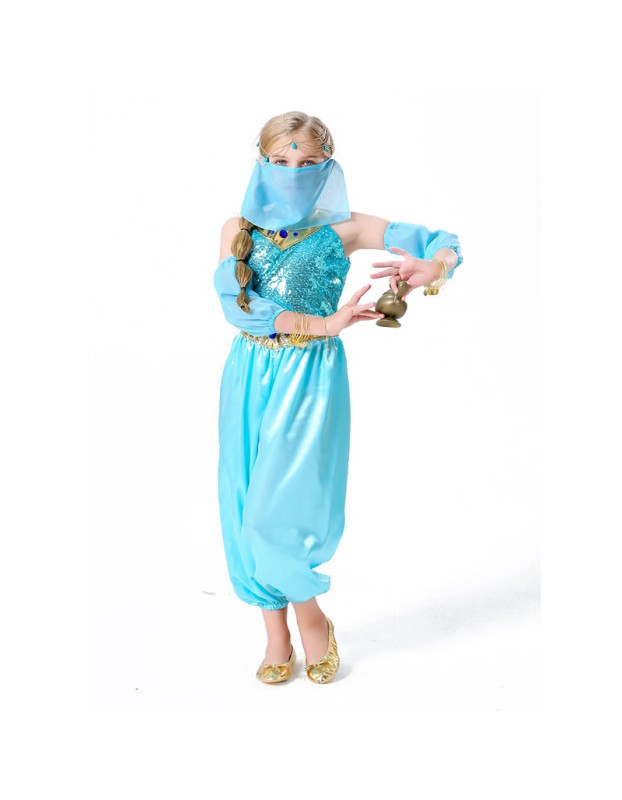 Princess Jasmine Dress Children's Indian Arabian Nights Aladdin Magic Lamp Costume YM5611