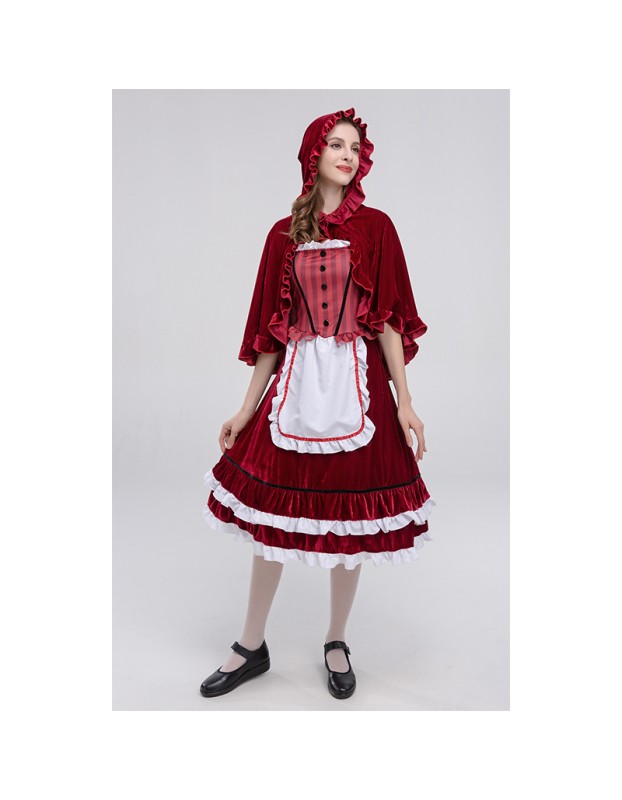 Classic Cosplay Little Red Riding Hood Princess Castle Queen Costume  YM8692