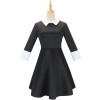 Addams Family Costume Halloween Wednesday Black Dress Cosplay Costume F411
