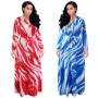Big Size Summer Long Maxi Dress Print Beach Dress M8428