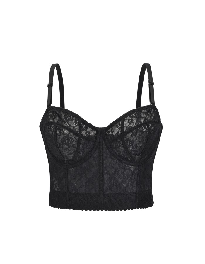 Sexy Black Transparent Bra Lace Push Up Corset Crop Tops M21971