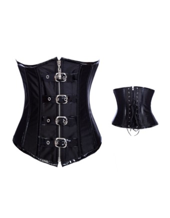 top quality black underbust leather corset m1983