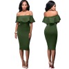 Off-shoulder Women Ruffle Dress M81092