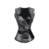 3 Colors Gothic Deluxe Corset 5pc set including Shawl, waist hanging bag, waist strap. T pants