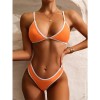 Matching Triangle Swimsuit Bikini Swimwear Pure Color Sexy Custom S037