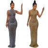 See Through Women Sexy Backless Hot Diamond Elegant Party Dress X5259