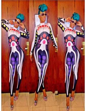 New Arrival Fashion Printing One Piece Jumpsuit M3831