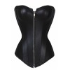 6XL Zipper front sexy leather corset m7122