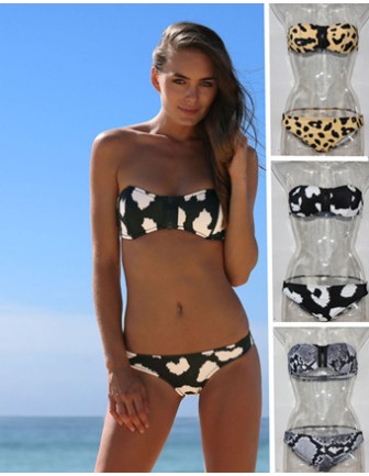 Sexy Print Bikini With Zip M5362