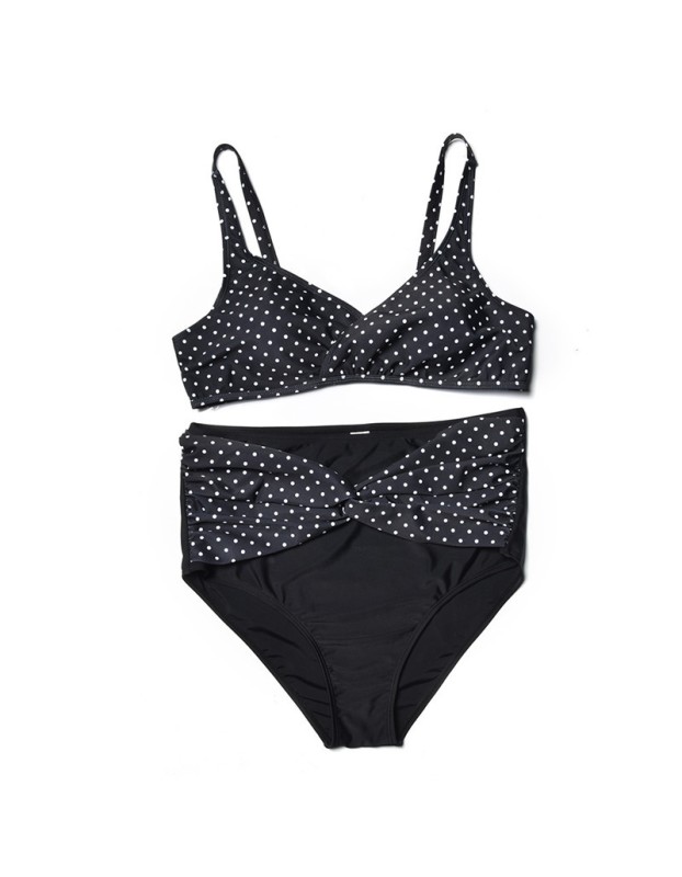 Women Sexy Polka Dot Two Piece Swimsuit Plus Size HF42