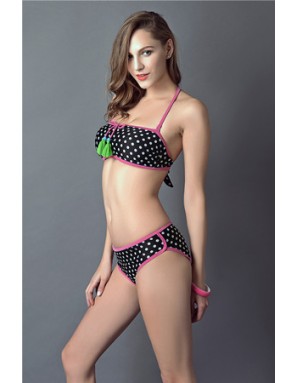 Sweet girl white dot bikini M5353