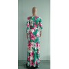 Sexy V-neck beautifully printed plus size and floor dress fashion women's clothing M8573