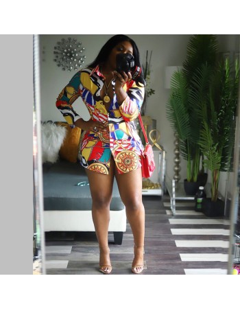 Women Long Sleeve Sexy Printed T Shirt Dresses M8442