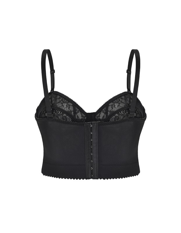 Sexy Black Transparent Bra Lace Push Up Corset Crop Tops M21971